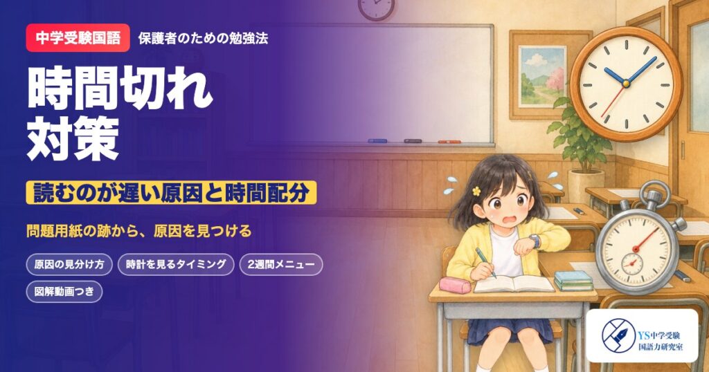 中学受験国語の時間切れ対策 読むのが遅い原因と時間配分