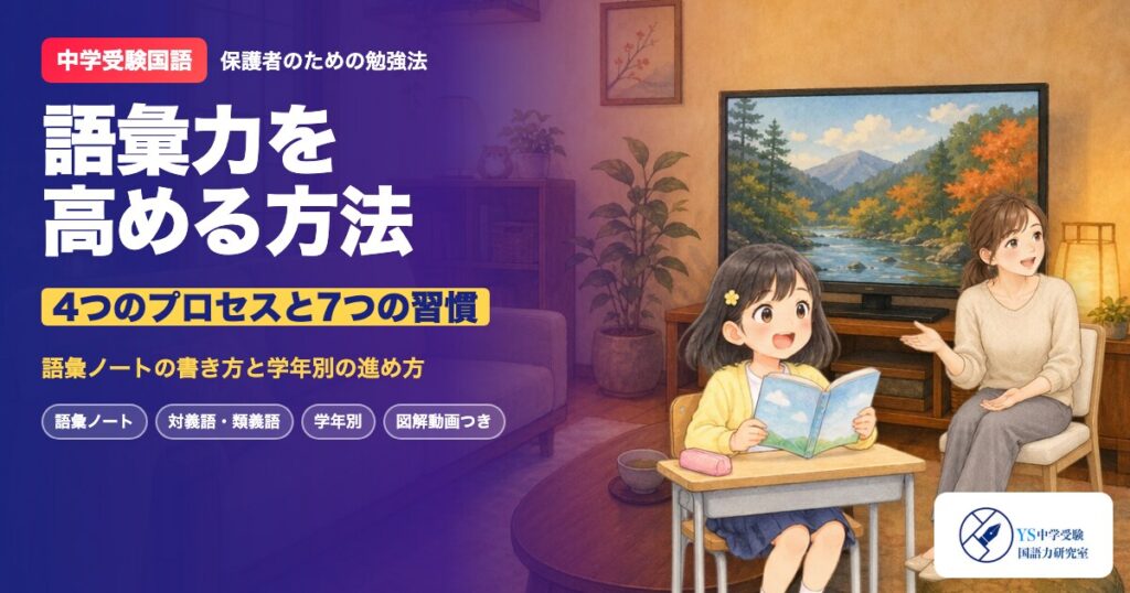 中学受験国語の語彙力を高める方法 4つのプロセスと7つの習慣